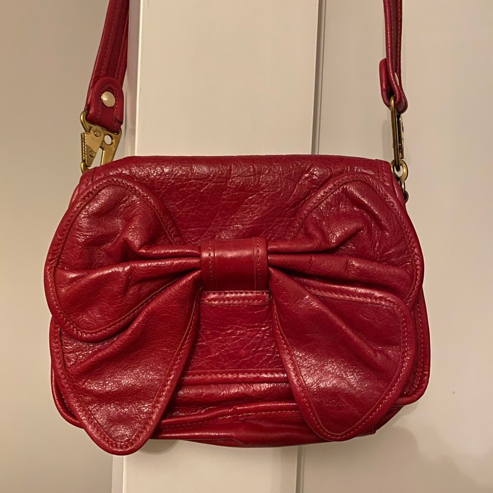 Red Leather Valentino Cross Body Bag